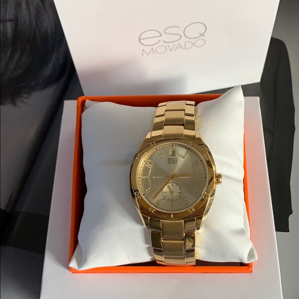 SOLD ESQ Movado Gold Watch